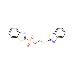 O=S(=O)(CCSc1nc2ccccc2s1)c1nc2ccccc2s1 ZINC000002837885