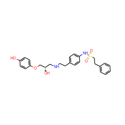O=S(=O)(CCc1ccccc1)Nc1ccc(CCNC[C@H](O)COc2ccc(O)cc2)cc1 ZINC000003808032