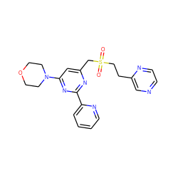 O=S(=O)(CCc1cnccn1)Cc1cc(N2CCOCC2)nc(-c2ccccn2)n1 ZINC000084670314