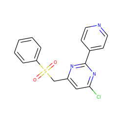 O=S(=O)(Cc1cc(Cl)nc(-c2ccncc2)n1)c1ccccc1 ZINC000001387490