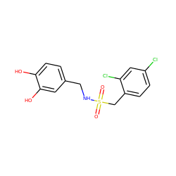 O=S(=O)(Cc1ccc(Cl)cc1Cl)NCc1ccc(O)c(O)c1 ZINC000473248924