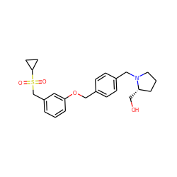 O=S(=O)(Cc1cccc(OCc2ccc(CN3CCC[C@@H]3CO)cc2)c1)C1CC1 ZINC001772635113