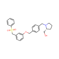 O=S(=O)(Cc1cccc(OCc2ccc(CN3CCC[C@@H]3CO)cc2)c1)c1ccccc1 ZINC001772631661