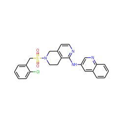 O=S(=O)(Cc1ccccc1Cl)N1CCc2c(ccnc2Nc2cnc3ccccc3c2)C1 ZINC000168354378