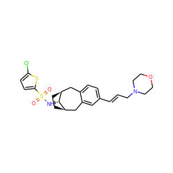 O=S(=O)(N[C@@H]1[C@H]2CC[C@@H]1Cc1cc(/C=C/CN3CCOCC3)ccc1C2)c1ccc(Cl)s1 ZINC000028117450