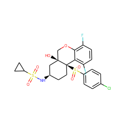 O=S(=O)(N[C@@H]1CC[C@@]2(S(=O)(=O)c3ccc(Cl)cc3)c3c(F)ccc(F)c3OC[C@@]2(O)C1)C1CC1 ZINC000043154115