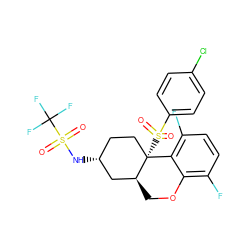 O=S(=O)(N[C@@H]1CC[C@@]2(S(=O)(=O)c3ccc(Cl)cc3)c3c(F)ccc(F)c3OC[C@H]2C1)C(F)(F)F ZINC000043154114