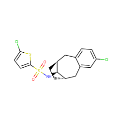 O=S(=O)(N[C@H]1[C@H]2CC[C@H]1Cc1cc(Cl)ccc1C2)c1ccc(Cl)s1 ZINC000101010013