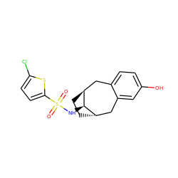 O=S(=O)(N[C@H]1[C@H]2CC[C@H]1Cc1cc(O)ccc1C2)c1ccc(Cl)s1 ZINC000101027649