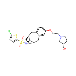 O=S(=O)(N[C@H]1[C@H]2CC[C@H]1Cc1cc(OCCN3CC[C@H](O)C3)ccc1C2)c1ccc(Cl)s1 ZINC000101005555