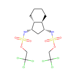 O=S(=O)(N[C@H]1C[C@@H](NS(=O)(=O)OCC(Cl)(Cl)Cl)[C@@H]2CCCC[C@@H]12)OCC(Cl)(Cl)Cl ZINC000038152189