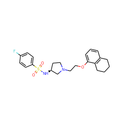 O=S(=O)(N[C@H]1CCN(CCOc2cccc3c2CCCC3)C1)c1ccc(F)cc1 ZINC000095580141