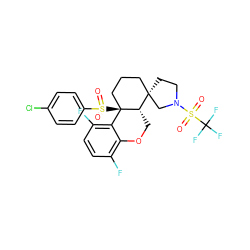 O=S(=O)(N1CC[C@]2(CCC[C@@]3(S(=O)(=O)c4ccc(Cl)cc4)c4c(F)ccc(F)c4OC[C@@H]23)C1)C(F)(F)F ZINC000209464772