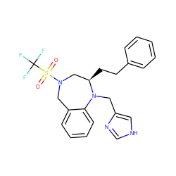 O=S(=O)(N1Cc2ccccc2N(Cc2c[nH]cn2)[C@H](CCc2ccccc2)C1)C(F)(F)F ZINC000025982406