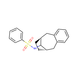 O=S(=O)(NC1[C@H]2CC[C@H]1Cc1ccccc1C2)c1ccccc1 ZINC000101014049