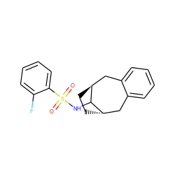 O=S(=O)(NC1[C@H]2CC[C@H]1Cc1ccccc1C2)c1ccccc1F ZINC000101012434