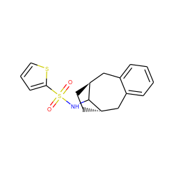 O=S(=O)(NC1[C@H]2CC[C@H]1Cc1ccccc1C2)c1cccs1 ZINC000101012447