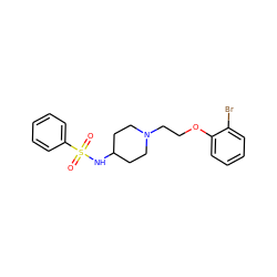 O=S(=O)(NC1CCN(CCOc2ccccc2Br)CC1)c1ccccc1 ZINC000508914162