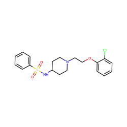 O=S(=O)(NC1CCN(CCOc2ccccc2Cl)CC1)c1ccccc1 ZINC000120611542