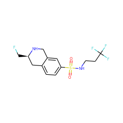 O=S(=O)(NCCC(F)(F)F)c1ccc2c(c1)CN[C@H](CF)C2 ZINC000013581896