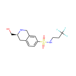 O=S(=O)(NCCC(F)(F)F)c1ccc2c(c1)CN[C@H](CO)C2 ZINC000013607018