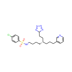 O=S(=O)(NCCCC[C@@H](CCCc1cccnc1)CCC1N=NN=N1)c1ccc(Cl)cc1 ZINC000027443081