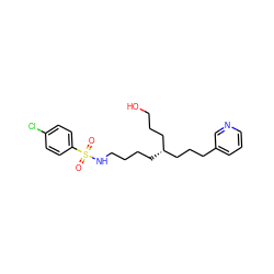 O=S(=O)(NCCCC[C@H](CCCO)CCCc1cccnc1)c1ccc(Cl)cc1 ZINC000013730430