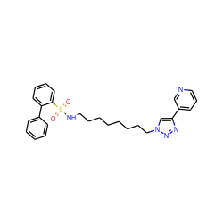 O=S(=O)(NCCCCCCCCn1cc(-c2cccnc2)nn1)c1ccccc1-c1ccccc1 ZINC000221476330