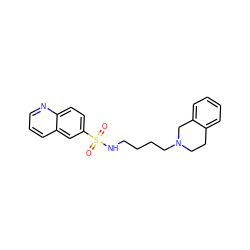 O=S(=O)(NCCCCN1CCc2ccccc2C1)c1ccc2ncccc2c1 ZINC000073157672