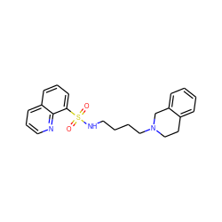 O=S(=O)(NCCCCN1CCc2ccccc2C1)c1cccc2cccnc12 ZINC000073162233