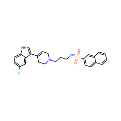 O=S(=O)(NCCCN1CC=C(c2c[nH]c3ccc(F)cc23)CC1)c1ccc2ccccc2c1 ZINC001772572016