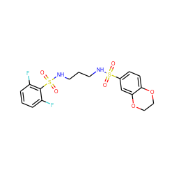 O=S(=O)(NCCCNS(=O)(=O)c1c(F)cccc1F)c1ccc2c(c1)OCCO2 ZINC000036380427