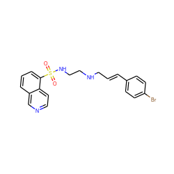 O=S(=O)(NCCNC/C=C/c1ccc(Br)cc1)c1cccc2cnccc12 ZINC000002043204