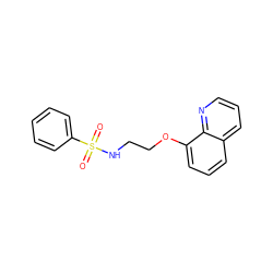 O=S(=O)(NCCOc1cccc2cccnc12)c1ccccc1 ZINC000030836341