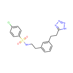 O=S(=O)(NCCc1cccc(CCc2nnn[nH]2)c1)c1ccc(Cl)cc1 ZINC000072119917