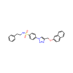 O=S(=O)(NCCc1ccccc1)c1ccc(-n2cc(COc3ccc4ccccc4c3)nn2)cc1 ZINC000096933872