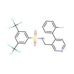 O=S(=O)(NCc1cnccc1-c1ccccc1F)c1cc(C(F)(F)F)cc(C(F)(F)F)c1 ZINC000096285063