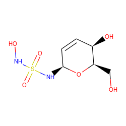 O=S(=O)(NO)N[C@H]1C=C[C@@H](O)[C@@H](CO)O1 ZINC000299839534