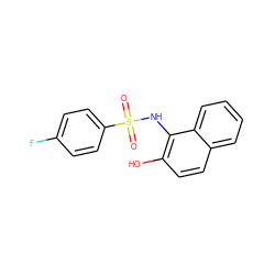 O=S(=O)(Nc1c(O)ccc2ccccc12)c1ccc(F)cc1 ZINC000015952473