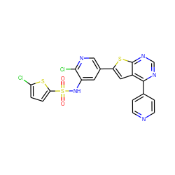 O=S(=O)(Nc1cc(-c2cc3c(-c4ccncc4)ncnc3s2)cnc1Cl)c1ccc(Cl)s1 ZINC000473119706