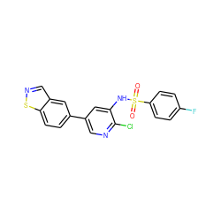 O=S(=O)(Nc1cc(-c2ccc3sncc3c2)cnc1Cl)c1ccc(F)cc1 ZINC000072177967