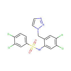 O=S(=O)(Nc1cc(Cl)c(Cl)cc1Cn1ccnn1)c1ccc(Cl)c(Cl)c1 ZINC000095559510