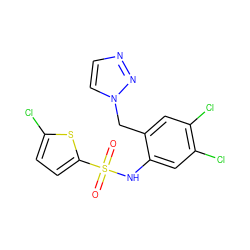 O=S(=O)(Nc1cc(Cl)c(Cl)cc1Cn1ccnn1)c1ccc(Cl)s1 ZINC000095564074