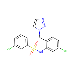 O=S(=O)(Nc1cc(Cl)ccc1Cn1ccnn1)c1cccc(Cl)c1 ZINC000095558394