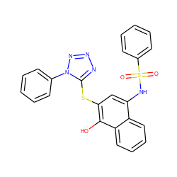 O=S(=O)(Nc1cc(Sc2nnnn2-c2ccccc2)c(O)c2ccccc12)c1ccccc1 ZINC000008439348