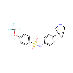 O=S(=O)(Nc1ccc([C@]23CNC[C@H]2C3)cc1)c1ccc(OC(F)(F)F)cc1 ZINC000035309621