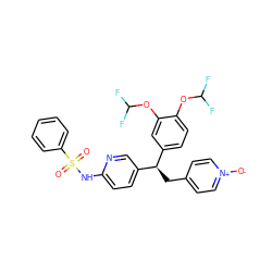 O=S(=O)(Nc1ccc([C@H](Cc2cc[n+]([O-])cc2)c2ccc(OC(F)F)c(OC(F)F)c2)cn1)c1ccccc1 ZINC000027847907