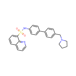 O=S(=O)(Nc1ccc(-c2ccc(CN3CCCC3)cc2)cc1)c1cccc2cccnc12 ZINC000045196438