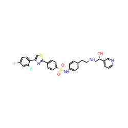 O=S(=O)(Nc1ccc(CCNC[C@H](O)c2cccnc2)cc1)c1ccc(-c2nc(-c3ccc(F)cc3F)cs2)cc1 ZINC000025421636