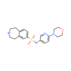 O=S(=O)(Nc1ccc(N2CCOCC2)nc1)c1ccc2c(c1)CCNCC2 ZINC000049015355